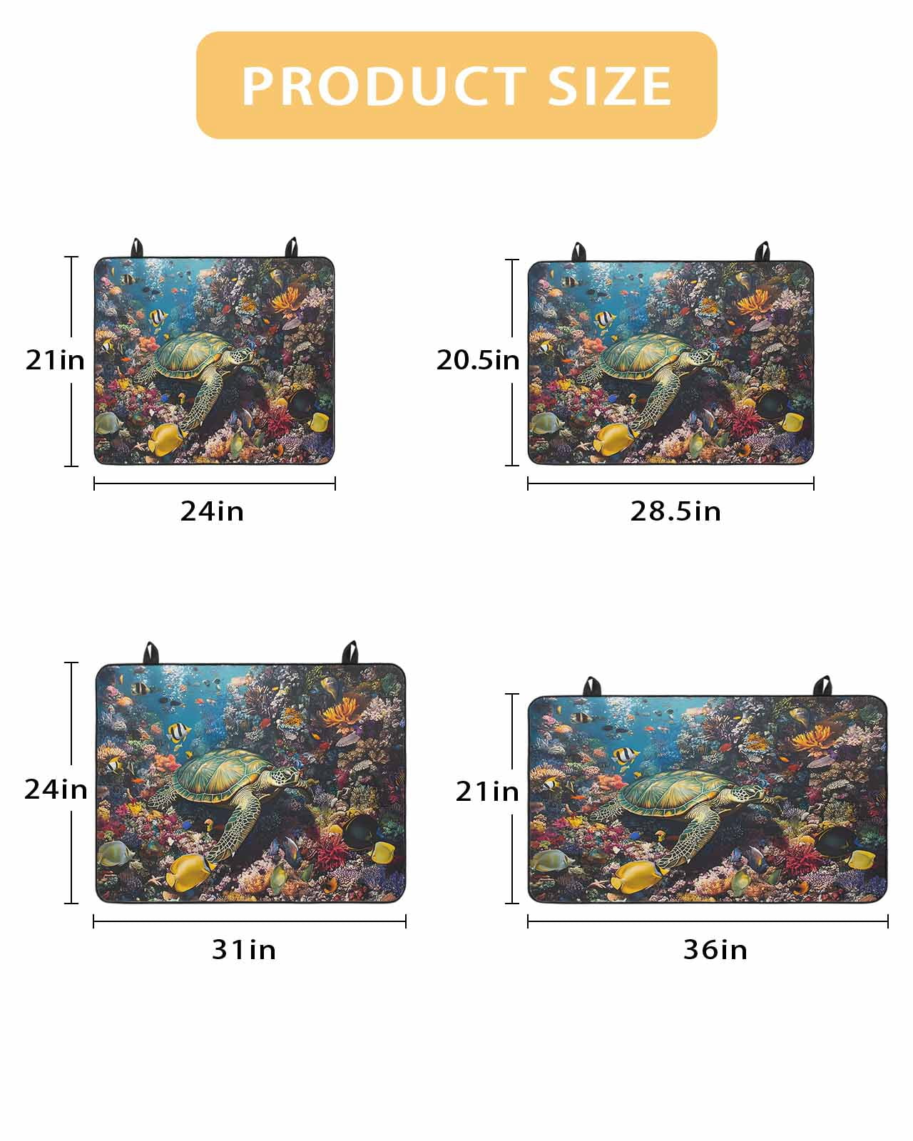 nqOlkjepod Large Induction Cooktop Protector Mat 28.5"x20.5", Summer Turtle Stove Top Covers for Electric Stove, Beach Ocean Coral Colorful Tropical Fish Stove Burner Cover Mats Stove Cover