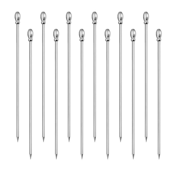 Unique Bargains 4.3' Metal Cocktail Toothpick Drink Picks Cocktail Skewers for Cocktail 12Pack