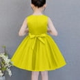thumbnail image 4 of Girls Princess Tulle Dress Little Kids Sleeveless Ruffle A-Line Dress for Casual Birthday Christmas Wedding Party Yellow 3-4 Years, 4 of 4