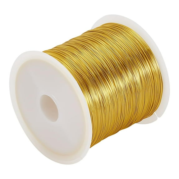 328 Feet Real 18K Gold Plated Wire 0.3mm 28 Gauge Jewelry Craft Wire Golden Resistant Copper Beading Wire for Bracelet Necklace Charm Beading Jewelry Making Findings for diy