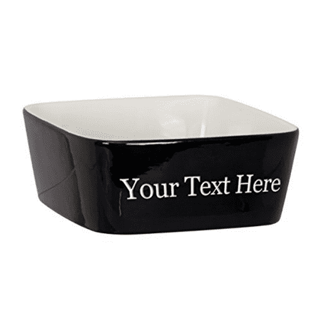 Customized 3D Laser Engraved Personalized Custom Ceramic Dog Pet Animal Bowl (Black)