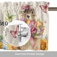 thumbnail image 6 of Groundhog Valance Curtain for Windows Watercolor Spring Yellow Purple Pink Floral Butterfly Linen Texture Rod Pocket Curtain Valances Short Window Treatments for Kitchen Bathroom Laundry 42 x 18 Inch, 6 of 9