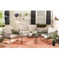 thumbnail image 3 of Safavieh Benjin Outdoor Mid-Century 4 Piece Living Set with Cushion, 3 of 10