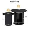 thumbnail image 3 of Set of 2 Nesting Coffee Table Round Wood Side End Table Set Nightstand for Small Spaces Farmhouse with Hidden Storage,Sliding Door Living Room,Bedroom(Black), 3 of 13