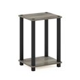 thumbnail image 1 of Furinno Simplistic 1-Tier End Side Night StandBedside Table with Plastic Poles, French Oak greyBlack, 1 of 5