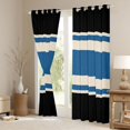 thumbnail image 3 of jejeloiu Geometric Stripes Lines Blackout Curtains Set of 2 (52x84 Each),Abstract Geometric Art Window Curtains,Black Blue Curtains and Drapes For Adults,Breathable Home Decor, 3 of 6
