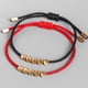 thumbnail image 2 of Pulsera tibetana hecha a mano con 5 cuentas de cobre y latón irregulares, cadena de cuerda ajustable con hilo rojo de la suerte del feng shui chino, 2 of 5