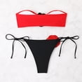 thumbnail image 2 of Conjunto de Bikini pequeño con realce para mujer, traje de baño pequeño con Tanga, Color contrastante, estilo brasileño, 2024, 2 of 5