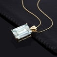 thumbnail image 2 of Gem Stone King 15.83 Ct Sky Blue Simulated Aquamarine White Topaz 18K Yellow Gold Plated Silver Pendant, 2 of 4