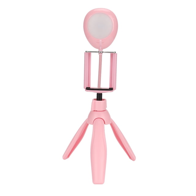 Lámpara de Luz de relleno de belleza NikouMX Con trípode y Soporte para teléfono móvil color rosa