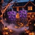 thumbnail image 2 of AGCAN 2 Pack Hanging Skeleton Decorations, Hanging Light Ghost, Articulated Arms with Hanging Ropes, Scary Halloween Haunted House Prop for Indoor Outdoor Yard Porch, 2 of 7
