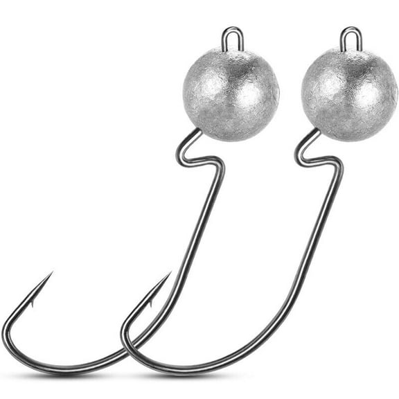 50pcs 1/8 3/16 1/4 3/8 1/2 oz Offset Jig Head Fishing Hooks Crappie Trout Lure