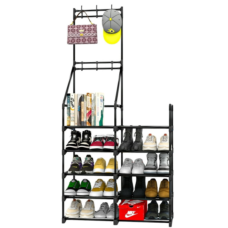 Stackable Shoe Rack, 15-Pairs Sturdy Shoe Shelf Storage , Black Shoe Tower  for Bedroom, Entryway, Hallway, and Closet - AliExpress