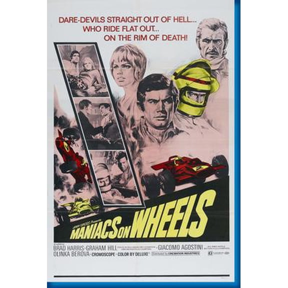 Maniacs On Wheels Movie Poster 24inx36in Art Poster 24x36 Multi-Color Square Adults Z Posters