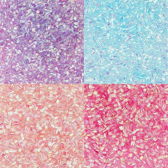 60G 4 Colors Crispy Bingsu Beads Iridescent Soft Straw Tube Beads 3D Glitter Plastic Beads Assortment Crunchy Slime Microbeads Supplies Light Colors Beads 1 Color/Bag