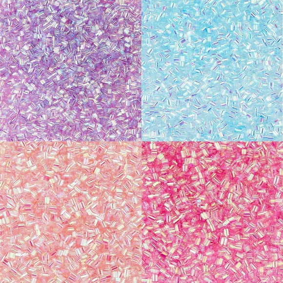 60G 4 Colors Crispy Bingsu Beads Iridescent Soft Straw Tube Beads 3D Glitter Plastic Beads Assortment Crunchy Slime Microbeads Supplies Light Colors Beads,1 Color/Bag