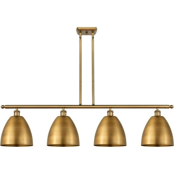 516-4I-BB-MBD-9-BB Innovations Lighting Ballston Dome - 4 Light Island In Industrial Style-12.38 Inches Tall and 48 Inches Wide-Brushed Brass