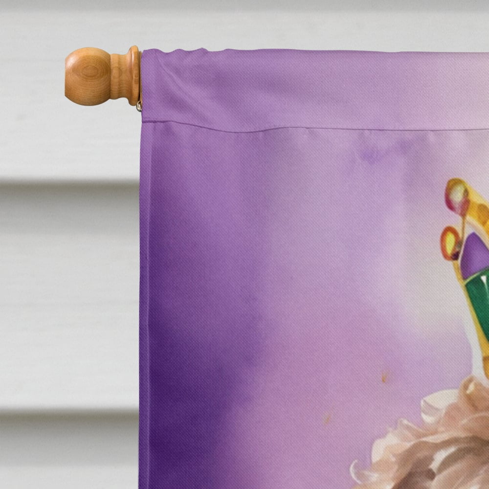 Labradoodle King of Mardi Gras House Flag 28 in x 40 in