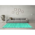 thumbnail image 3 of Ahgly Company Indoor Round Abstract Turquoise Blue Modern Area Rugs, 8' Round, 3 of 4