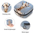 thumbnail image 3 of Deer Mini Makeup Bag Period Pouch Small Toiletry Bag for Men Travel Makeup Travel Bag Pouch - Velvet, Sponge, and Oxford Cloth Material - 4.7x6.6x6.6 in, 3 of 6