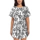 thumbnail image 1 of Fotbe Hand Drawn Snake Conjunto de Pijama Estampado para Mujer, 2 Piezas, Ropa de Dormir con Camiseta de Manga Corta y Shorts Suaves-Small, 1 of 6