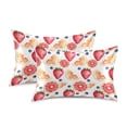 thumbnail image 3 of Ryvnso Satin Pillowcase Orange Strawberry Pillow Cases Standard Size 26x20in, 3 of 6
