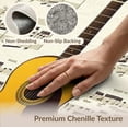 thumbnail image 6 of ODIKA 9'x12' Washable Area Rug Guitar Print Music Notes Vintage Border Retro Acoustic Motif for Master Suite, California King, Under Bed, Non-Shedding, Easy Care, 6 of 7