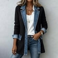 thumbnail image 2 of KyCheLot Knitted Jackets for Women Button Color Block Lapel Neck Long Sleeve Jackets Loose Comfy Vacation Jackets, 2 of 8