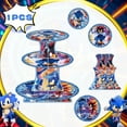 thumbnail image 3 of Sonic Party Decoration Cupcake Stand, Sonic Birthday Party Decorations - 3 Tier Sonic Cupcake Tower, Sonic Theme Cake Holder Dessert Stand for Sonic Birthday Decorations, 3 of 8
