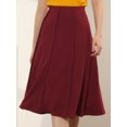 thumbnail image 5 of INSPIRE CHIC Falda Acampanada Plisada Elástica De Cintura Alta Para Mujer Rojo Oscuro S, 5 of 5
