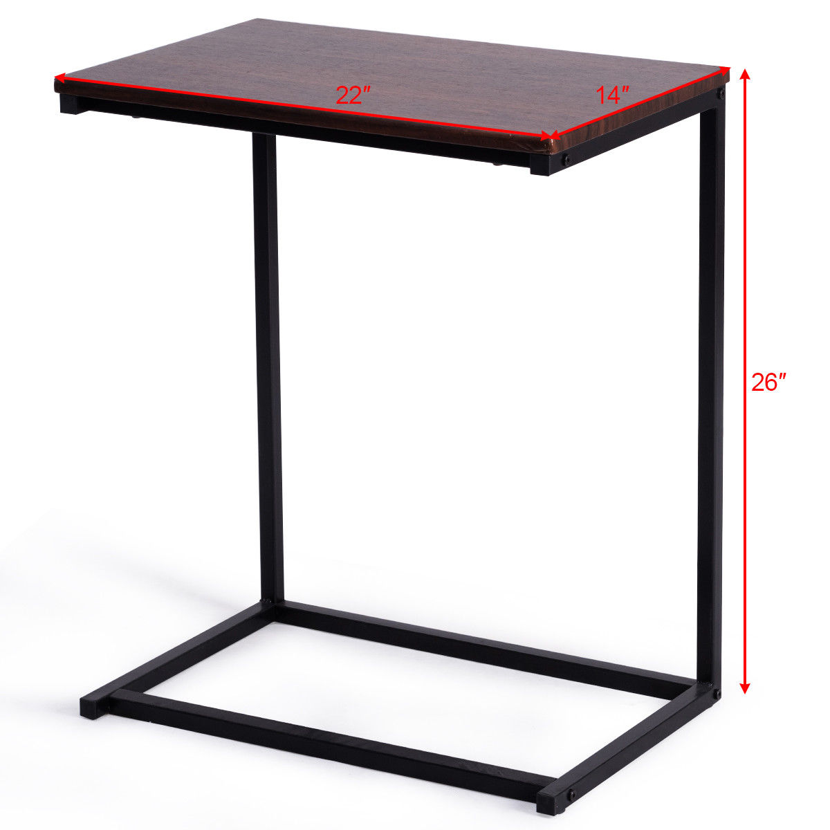 Gymax 2PCS 26'' Laptop Holder Sofa Side End Table C Table Home Office Furniture - image 5 of 9