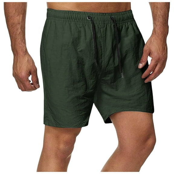 Fgnfyis Mens Casual Shorts Candy Colored Quarter Pants Mens Sports Loose Quick Drying Thin Beach Pants Men Shorts Army Green XXXL