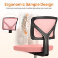 thumbnail image 4 of EBQOSK Armless Drafting Chair Basics Rolling Desk Chair, Ergonomic Desk Chairs, Rolling Bar Stools Chairs Breathable Mesh for Home Bedroom Study Student Height Adjustable Pink, 4 of 7