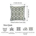thumbnail image 3 of Khaki Green and White Jacquard Geo Decorative Throw Pillow Cover, 3 of 3