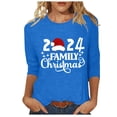 thumbnail image 2 of Aqestyerly Hauts de Noël pour Femmes T-Shirt Imprimé de Noël Manches 3/4 Blouse Col Rond Hauts Décontractés, 2 of 5