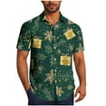 thumbnail image 2 of Muscularfit Mens Tshirts Graphic Green Christmas Oversized Work Tops Collared Big & Tall Button Up Short Sleeve T Shirts,XXXXL, 2 of 6