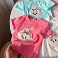 thumbnail image 5 of lnmuld Girls Summer Casual Short Sleeve T-Shirt, Cute 3D Design Soft Round Neck Tee for Children Color:White,Size:2-3 Years, 5 of 8