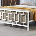 SIMING Modern Iron King Bed Frame, White