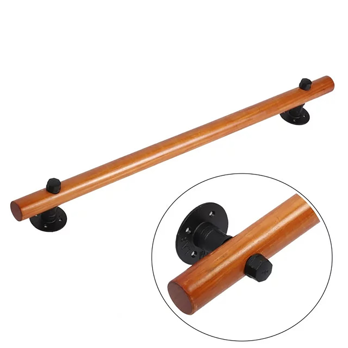 Petoto  Exquisite Solid Wood Staircase Handrail, 3.3ft Non-Slip Indoor Stair Railing for Home