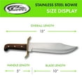 thumbnail image 2 of SZCO Supplies 15” Full Tang Bowie Style Fixed Blade Knife with Stainless Steel Blade, Wooden Handle, Brass Guard, and Leather Sheath, 2 of 4