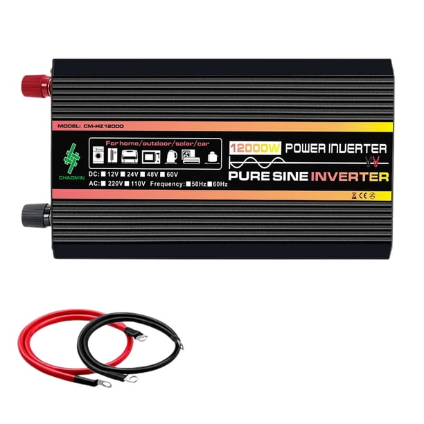 Ygjytge Inversor Sinusoidal Pura Pantalla LCD Inversor Automóvil DC 12 A AC 220V (12000W)