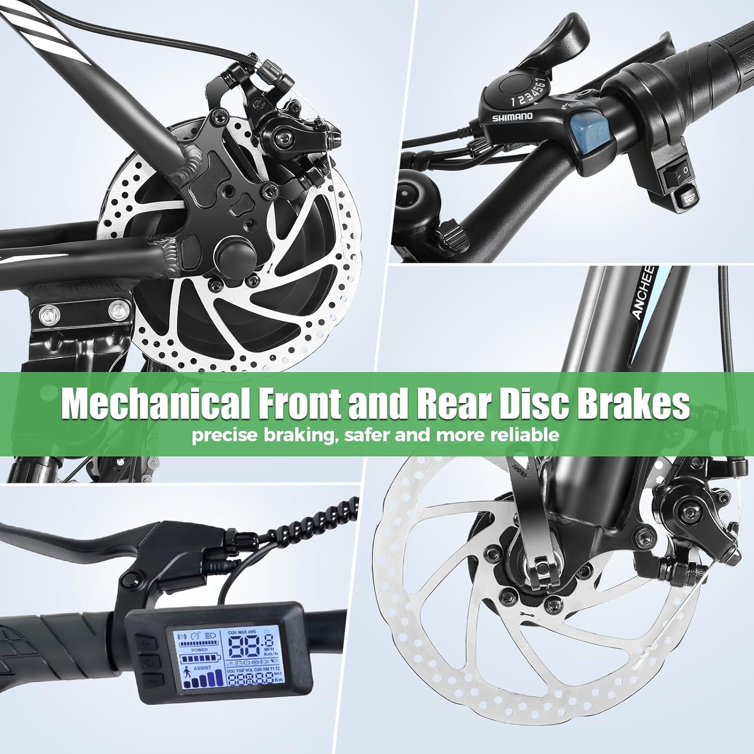 ANCHEER Electric Bike ,26" Electric Bike for Adults Electric Bicycles, 500W Electric Mountain Bike, 48V Commuter Ebike 48V Battery Ebike UL 2849, Lockable Suspension Fork, Shimano 21 Speed
