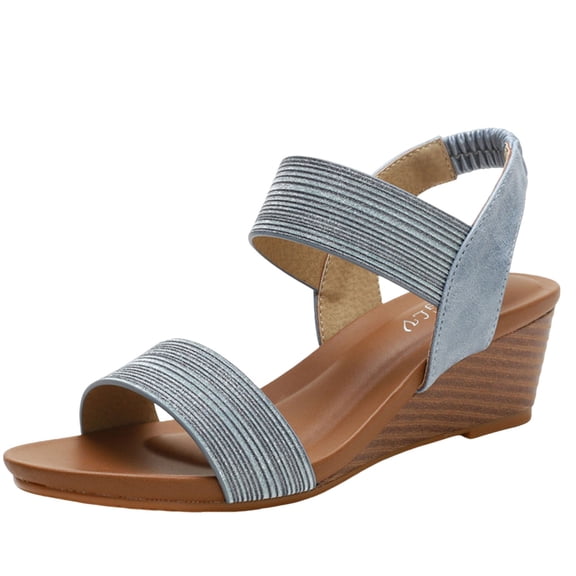 HBGVBA Womens Summer Sandals Bohemian Style Wedge Heel Mule Outdoor Vacation Casual Stylish Comfortable Versatile Shoes 37