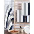 thumbnail image 2 of Navy Blue Gray Striped Kitchen Dish Towels for Drying Dishes Set of 2, Farmhouse Stripe Art Waffle Weave Microfiber Hand Tea Bathroom Towels Quick Dry & Absorbent Towel 15.7x23.6, 2 of 7