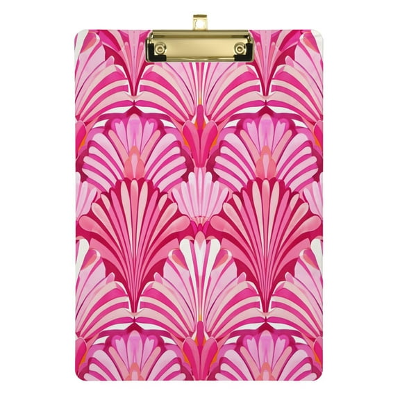 Pink Abstract Shells Acrylic Clipboards A4 Standard Letter Size Clipboard 12.5" X 9" Clip Board for Students Teacher Office