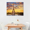 thumbnail image 2 of COMIO Cityscape Canvas Wall Art Nature Landscape Print Skyline Picture Eiffel Tower at sunset Painting Artwork Giclee for Living Bathroom Room Wall Decor 20x16 Frameless, 2 of 4