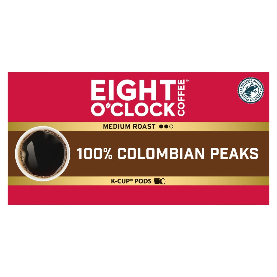 Eight O'Clock Coffee Medium Roast 100% Colombian Peaks Coffee Value Pack 32 - 0.33 oz K-Cup Pods