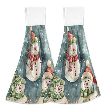 

2 Bathroom Towels Kitchen Towels 18.2x14In Velcro Hand Wipes Dish Cloths & Dish Towels Washroom Towels Face Towel Hand Wipes Christmas Snowman