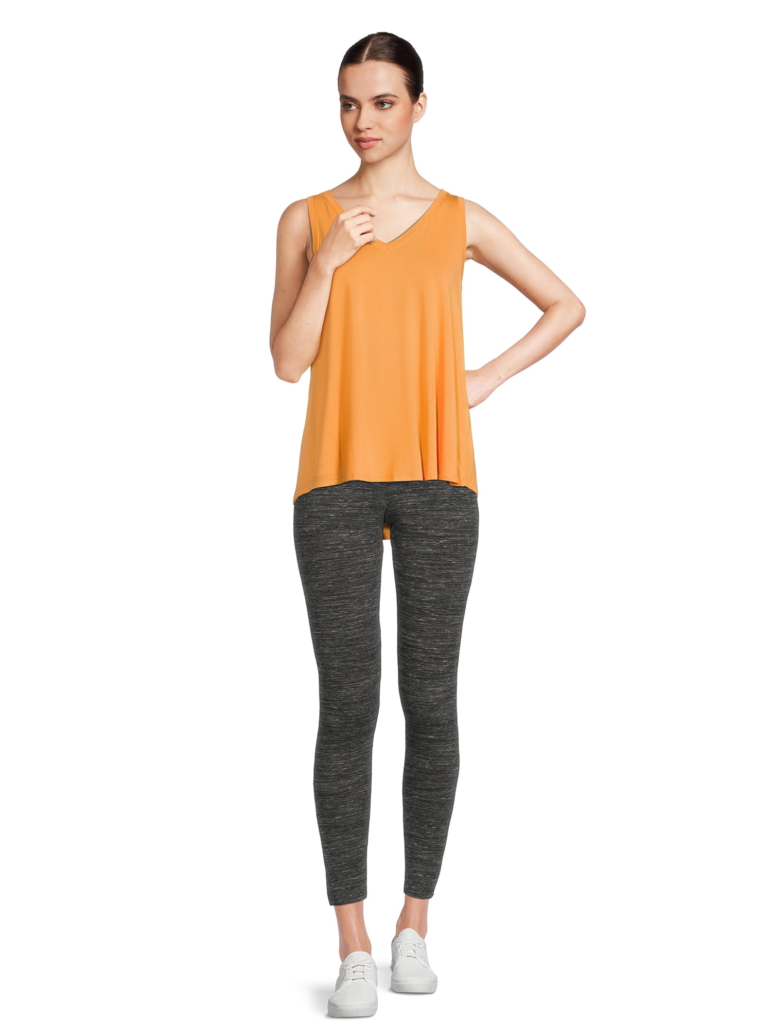 Time and Tru Women's High-Rise Ankle Knit Leggings, Available in 1, 2, and 3-Packs, 27" Inseam, Sizes S-XXXL