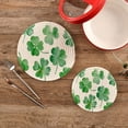 thumbnail image 2 of FREEAMG Four Leaf Clover Pot Holders Trivets Set 2 Pcs,Round 100% Cotton Braided Hot Pads for Hot Dishes Hot Pots and Pans/Kitchen Trivets, 2 of 7